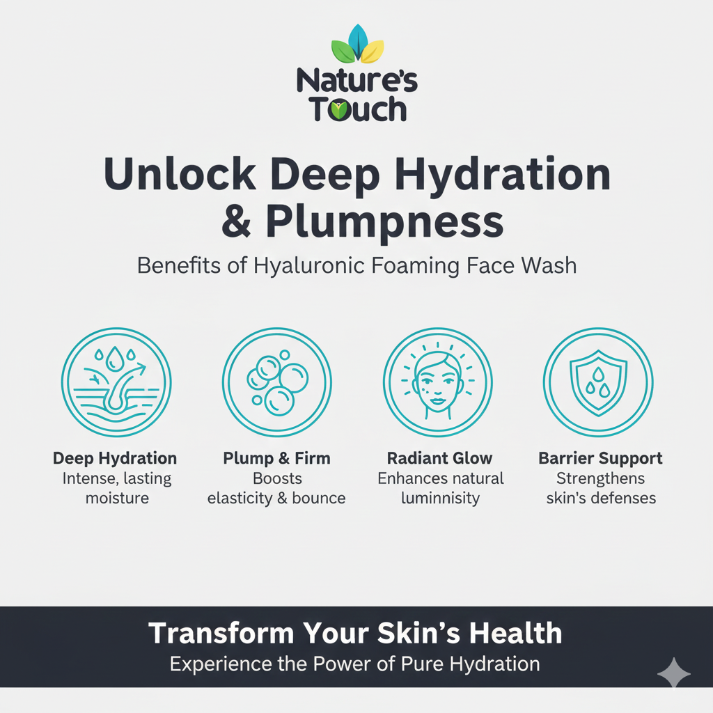 Nature's Touch | Hyaluronic Acid Foaming Face Wash: Hydrating & Plumping Cleanser
