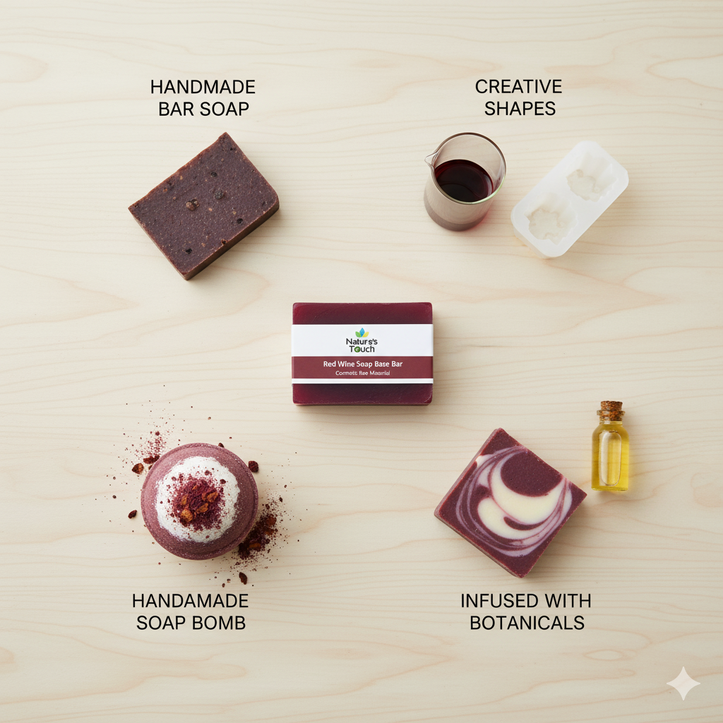 Bulk Red Wine Melt and Pour Soap Base | Antioxidant Rich Cosmetic Raw Material