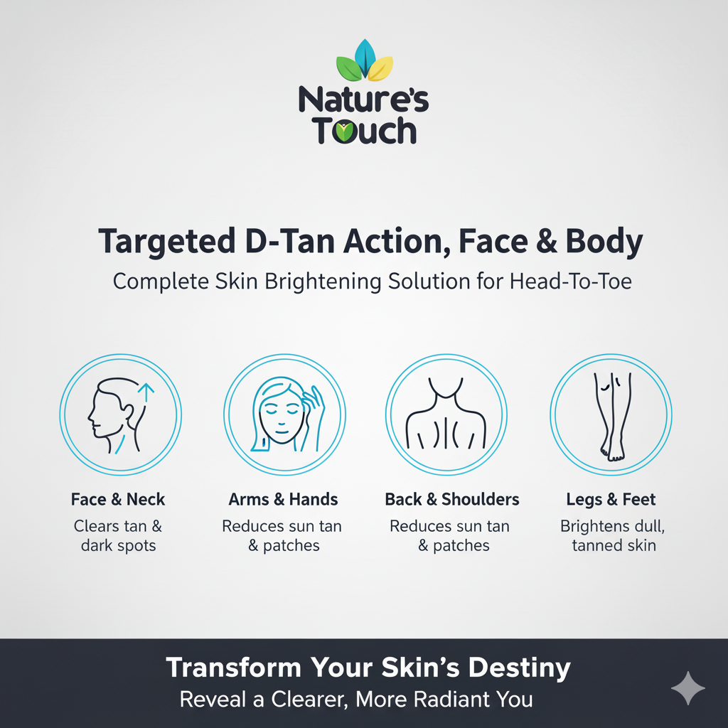Nature's Touch | D-Tan Clear Face Gel for Sun Tan Removal & Brightening
