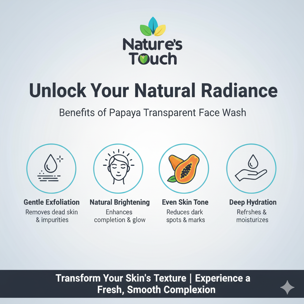 Nature's Touch | Papaya Transparent Face Wash for Gentle Exfoliation & Brightening