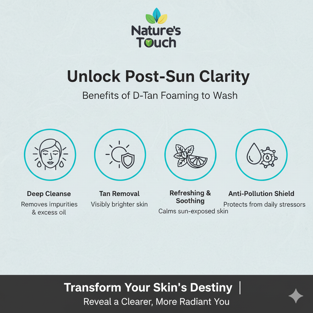 Nature's Touch | D-Tan Foaming Face Wash: Sun Tan Removal & Brightening Cleanser