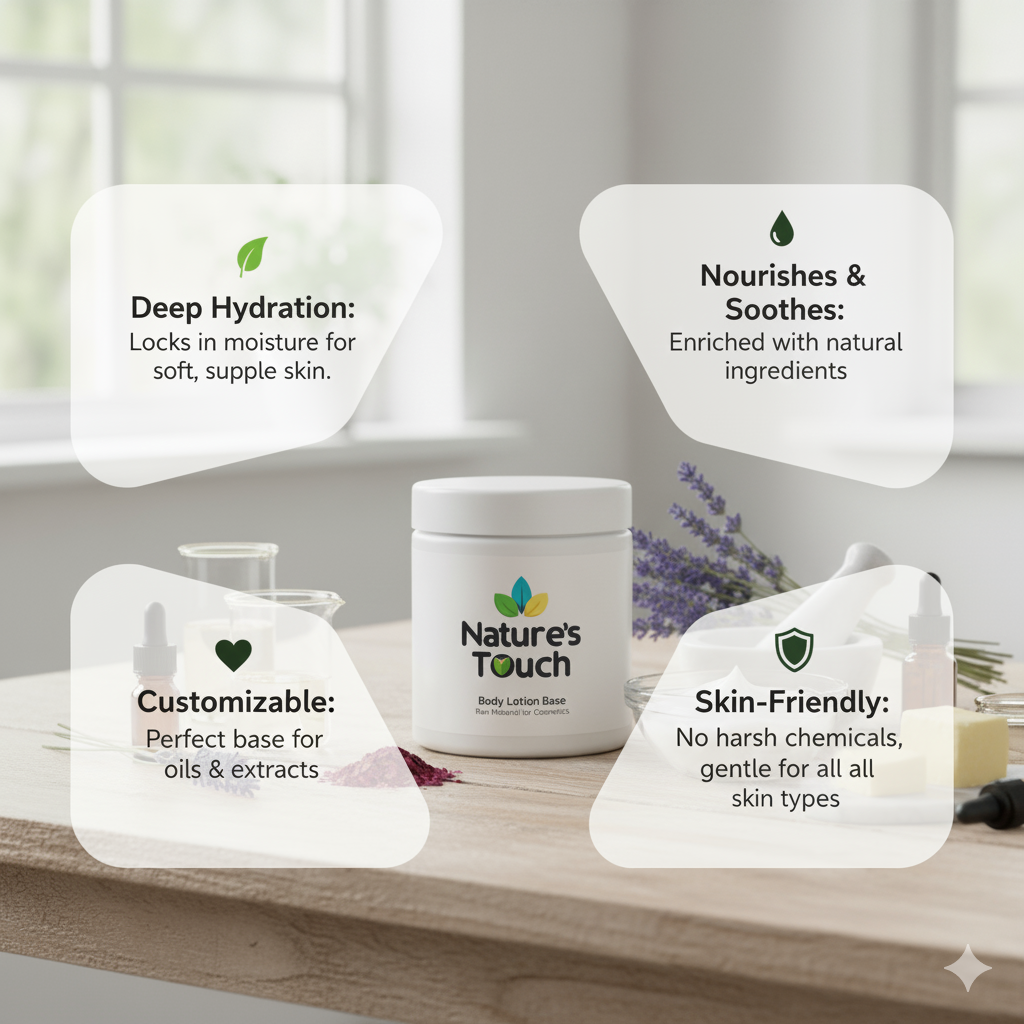 Premium Body Lotion Base | Unscented, Paraben & Sulfate-Free Cosmetic Raw Material