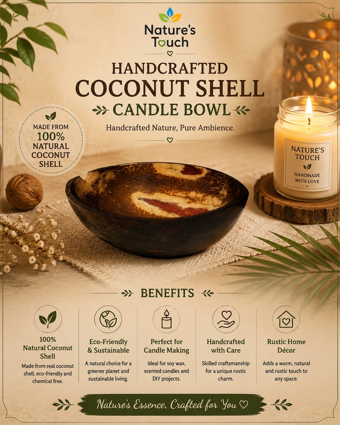 Nature's Touch Wooden Candle Moulds