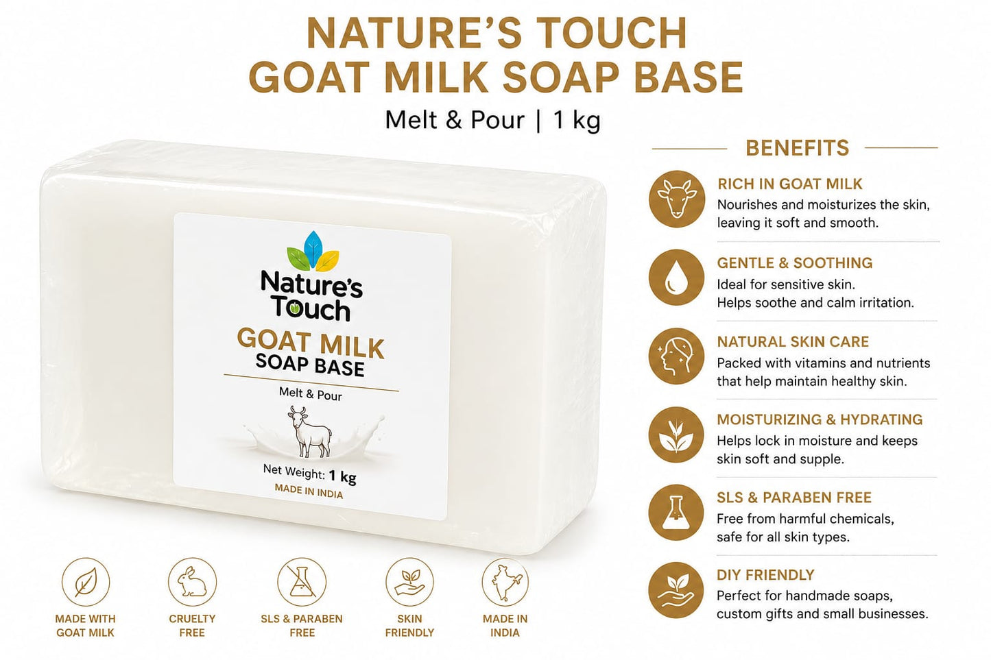 Bulk Goat Milk Melt and Pour Soap Base | Premium Wholesale Cosmetic Raw Material