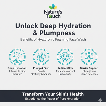 Nature's Touch | Hyaluronic Acid Foaming Face Wash: Hydrating & Plumping Cleanser