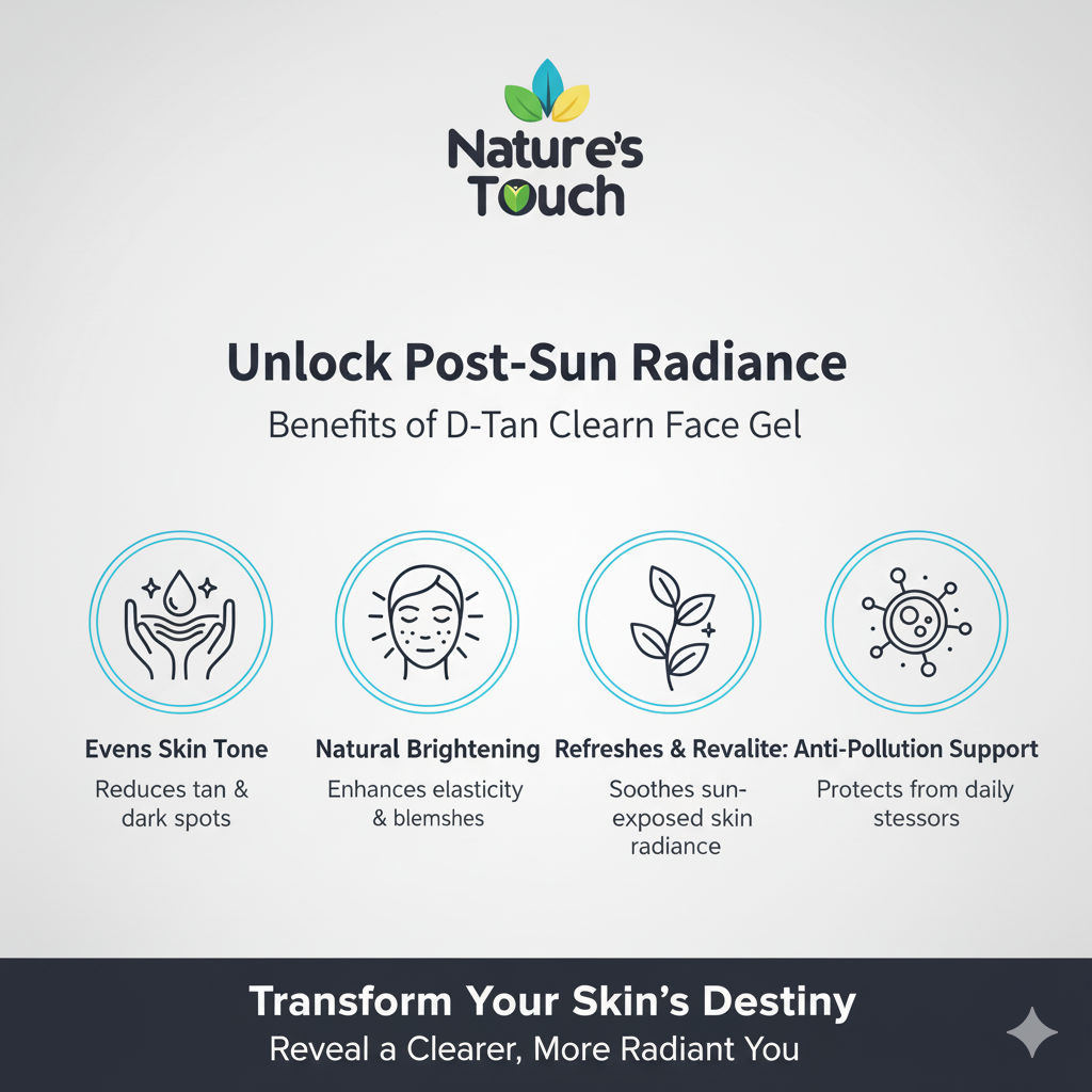 Nature's Touch | D-Tan Clear Face Gel for Sun Tan Removal & Brightening