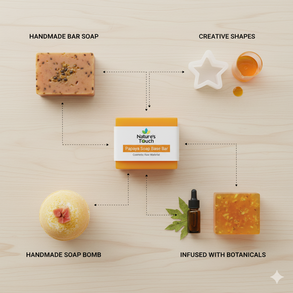 Bulk Papaya Melt and Pour Soap Base | Natural Exfoliating Cosmetic Raw Material
