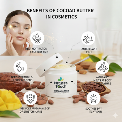 Pure Unrefined Cocoa Butter: Deeply Moisturizing & Solid Raw Material