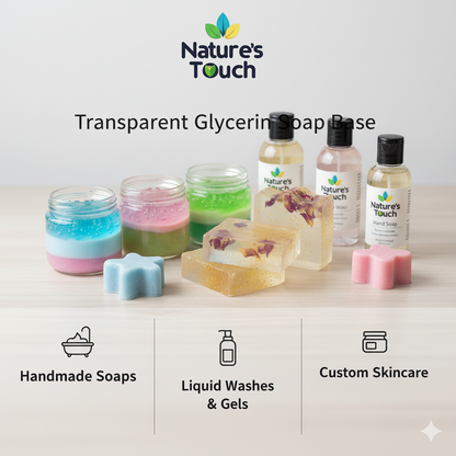 Bulk Transparent Glycerin Soap Base | Crystal Clear Melt and Pour Raw Material