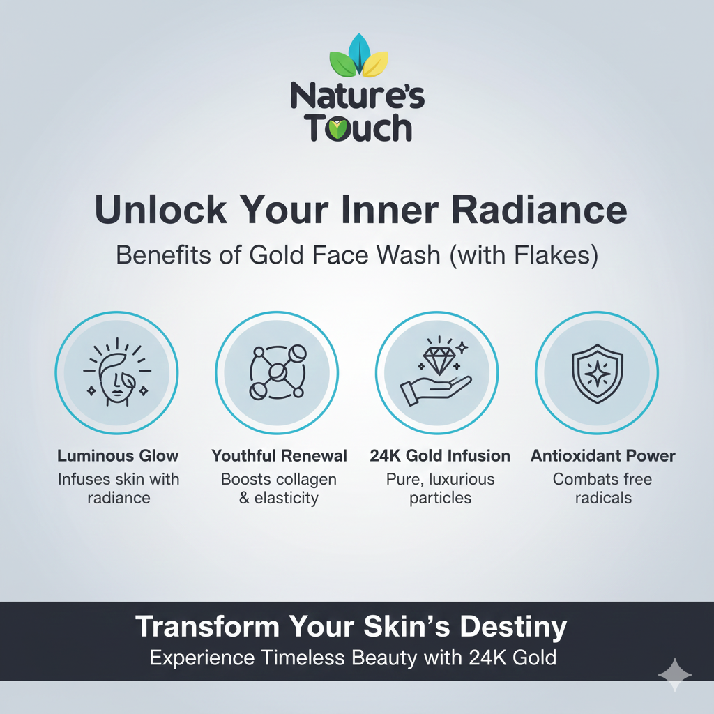 Nature's Touch | Luxury 24K Gold Flakes Face Wash for Instant Radiance & Glow