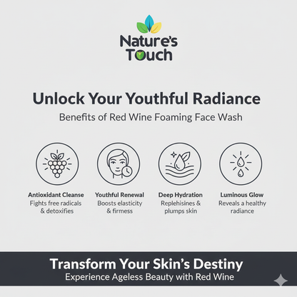 Nature's Touch | Red Wine Foaming Face Wash: Antioxidant Cleanse for Youthful Radiance