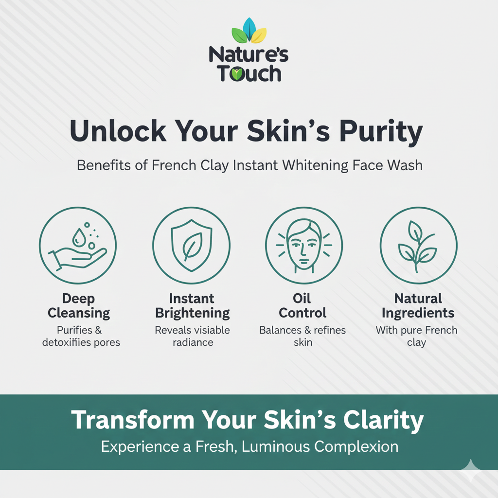 Nature's Touch | French Clay Suspendable Face Wash for Instant Brightening & Deep Cleanse