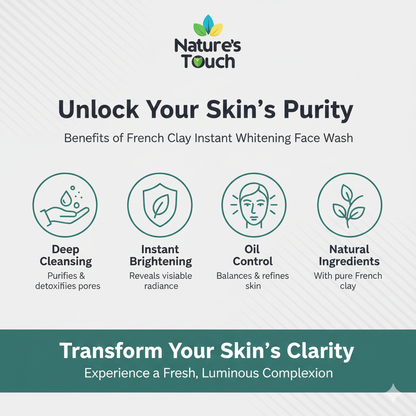 Nature's Touch | French Clay Suspendable Face Wash for Instant Brightening & Deep Cleanse
