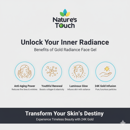 Nature's Touch | Gold Radiance Face Gel with 24K Gold for Anti-Aging & Luminous Skin