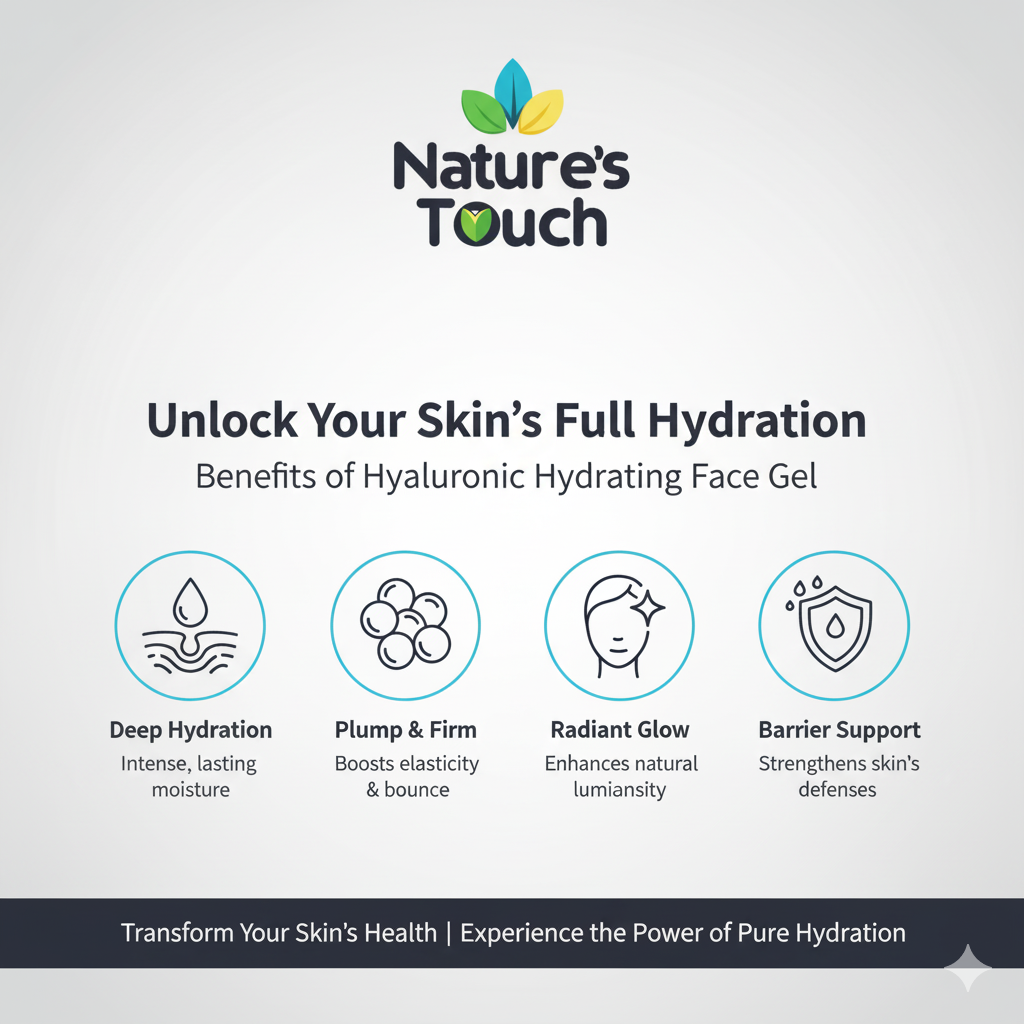 Nature's Touch | Hyaluronic Acid Hydrating Face Gel for Intense 24-Hour Moisture
