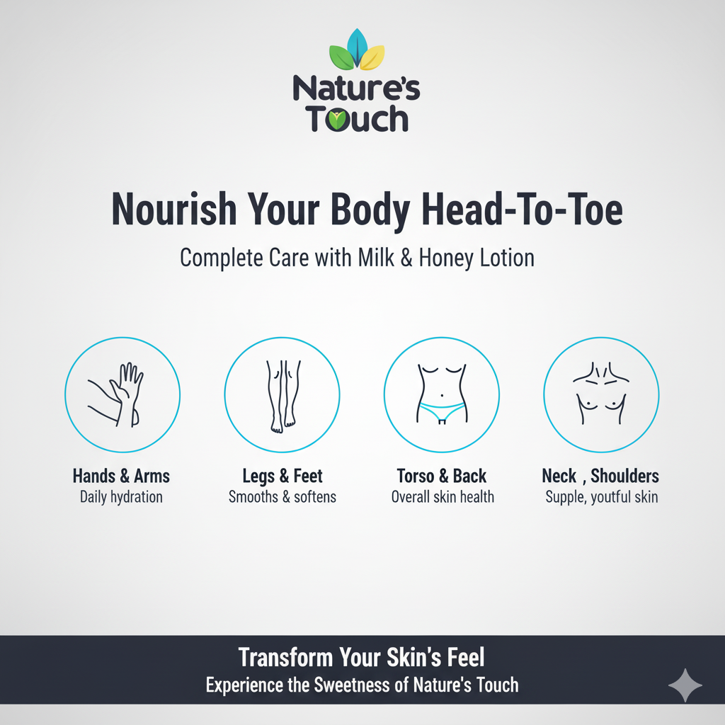 Nature's Touch | Milk & Honey Nourishing Body Lotion for Soft, Supple Skin