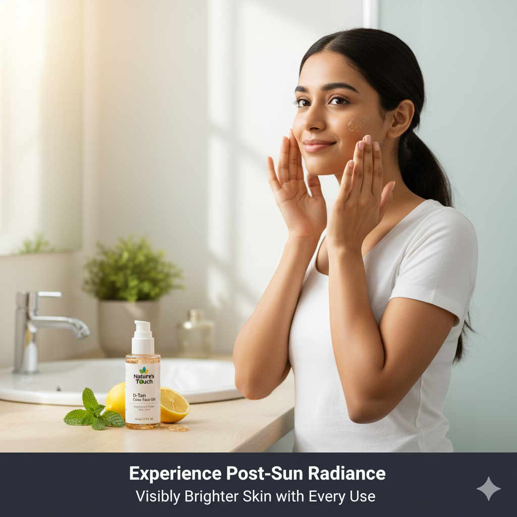 Nature's Touch | D-Tan Clear Face Gel for Sun Tan Removal & Brightening