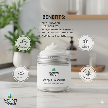 Nature's Touch: Wholesale Whipped Cream Base | Premium Foaming Bath Butter Raw Material for Soap & Scrub Making