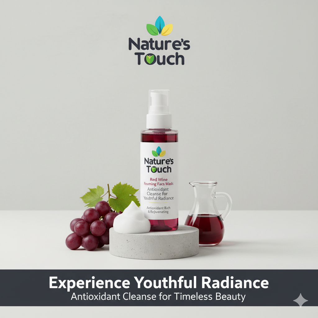 Nature's Touch | Red Wine Foaming Face Wash: Antioxidant Cleanse for Youthful Radiance