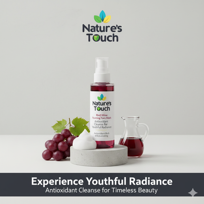 Nature's Touch | Red Wine Foaming Face Wash: Antioxidant Cleanse for Youthful Radiance