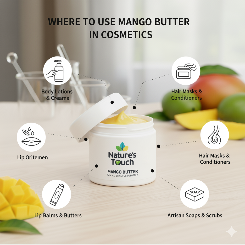 Refined Mango Butter: Non-Greasy, Premium Cosmetic