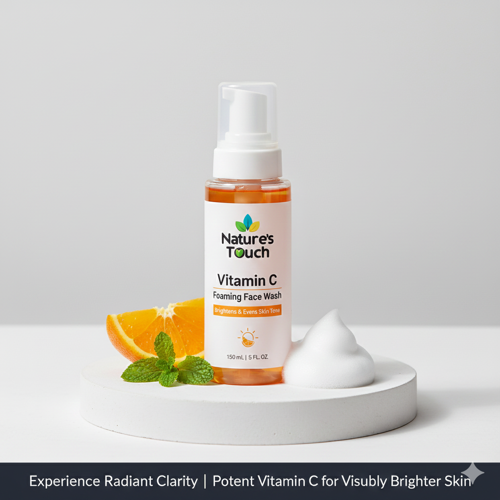 Nature's Touch | Vitamin C Foaming Face Wash for Brightening & Antioxidant Protection