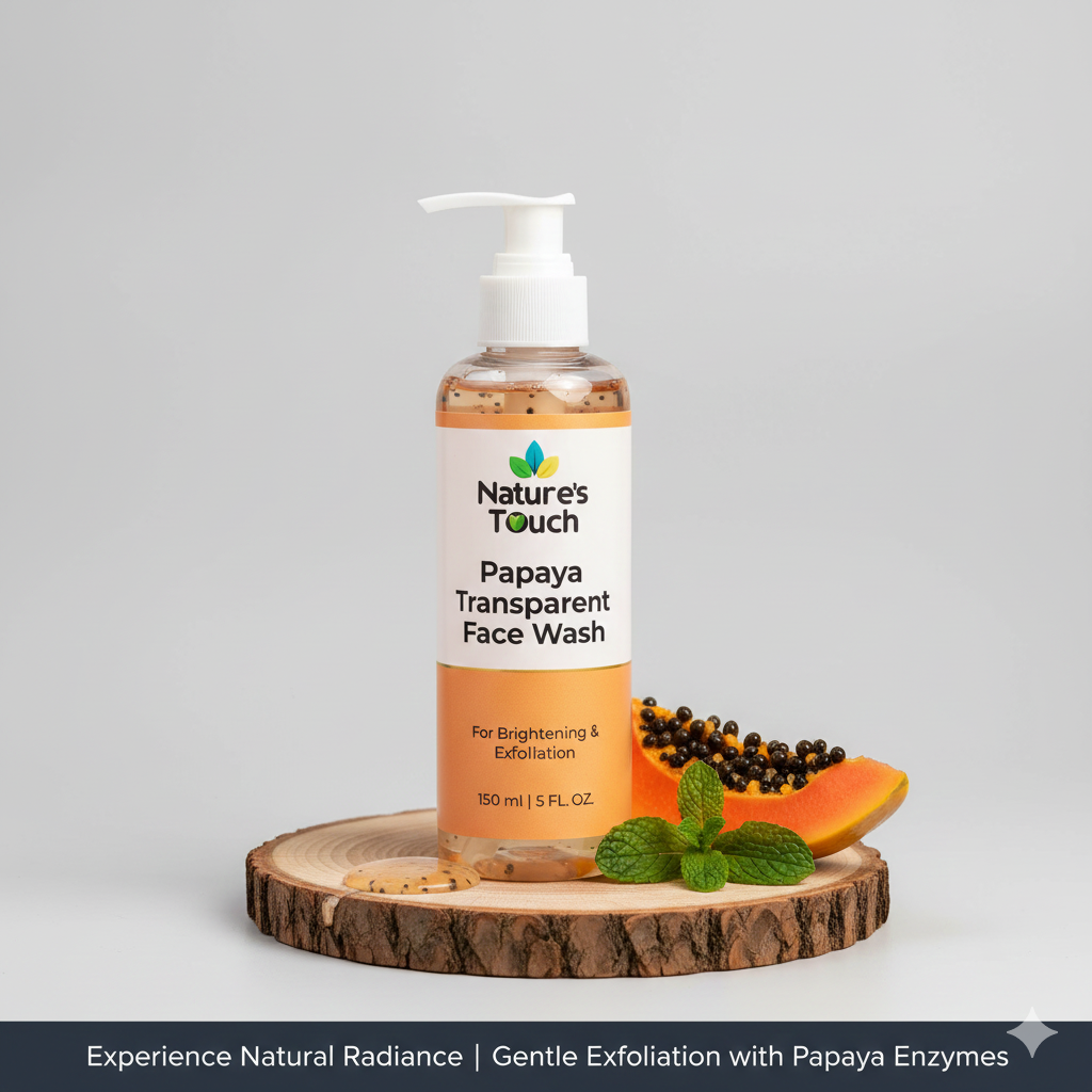 Nature's Touch | Papaya Transparent Face Wash for Gentle Exfoliation & Brightening