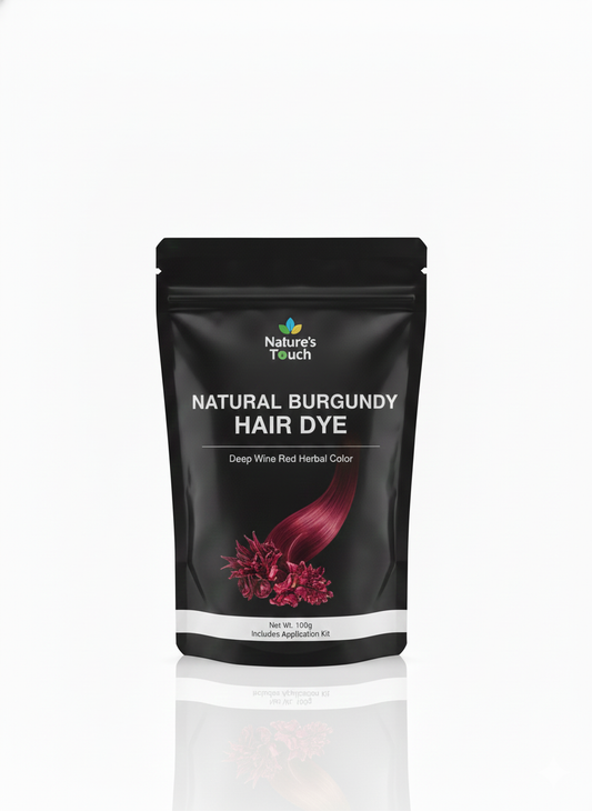 Natures Touch Natural Burgundy Hair Dye | Deep Wine Red Herbal Color