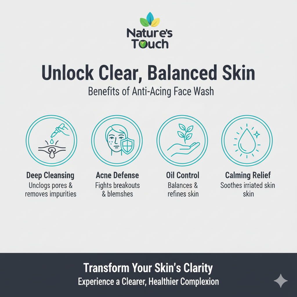 Nature's Touch | Anti-Acne Foaming Face Wash: Blemish Control & Oil Regulation