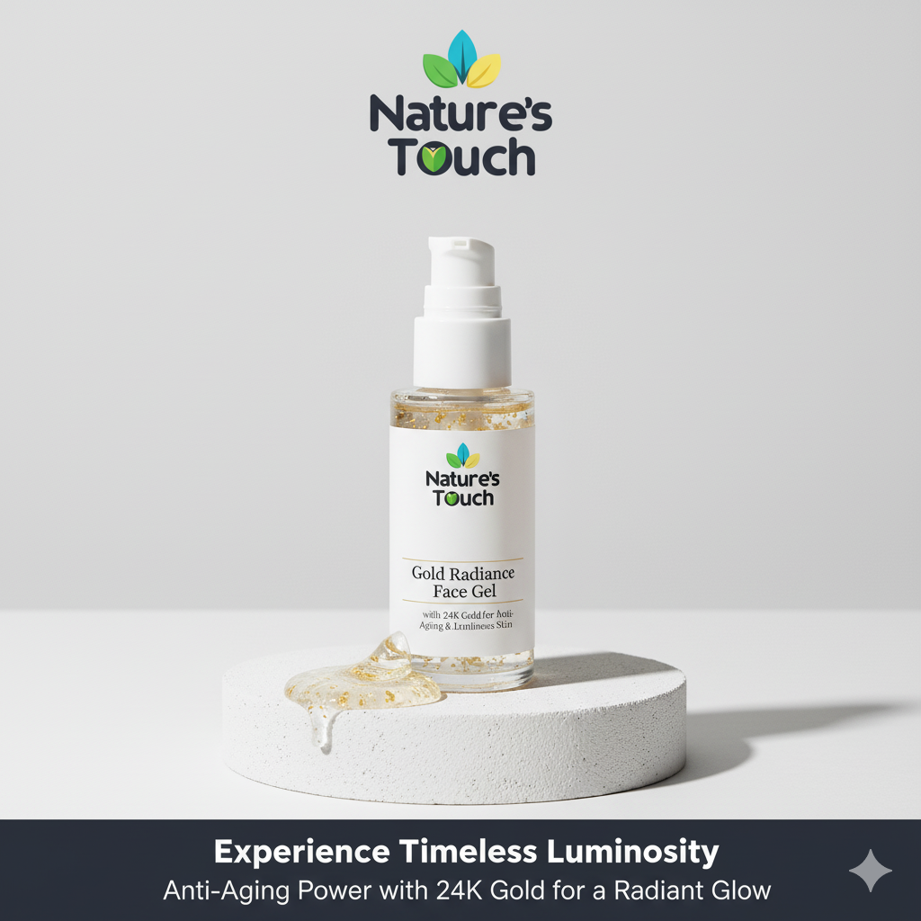 Nature's Touch | Gold Radiance Face Gel with 24K Gold for Anti-Aging & Luminous Skin