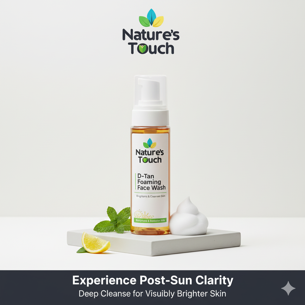 Nature's Touch | D-Tan Foaming Face Wash: Sun Tan Removal & Brightening Cleanser