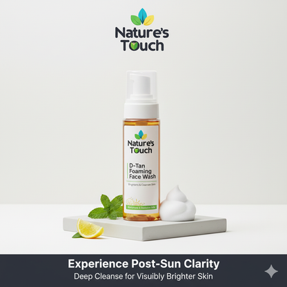 Nature's Touch | D-Tan Foaming Face Wash: Sun Tan Removal & Brightening Cleanser
