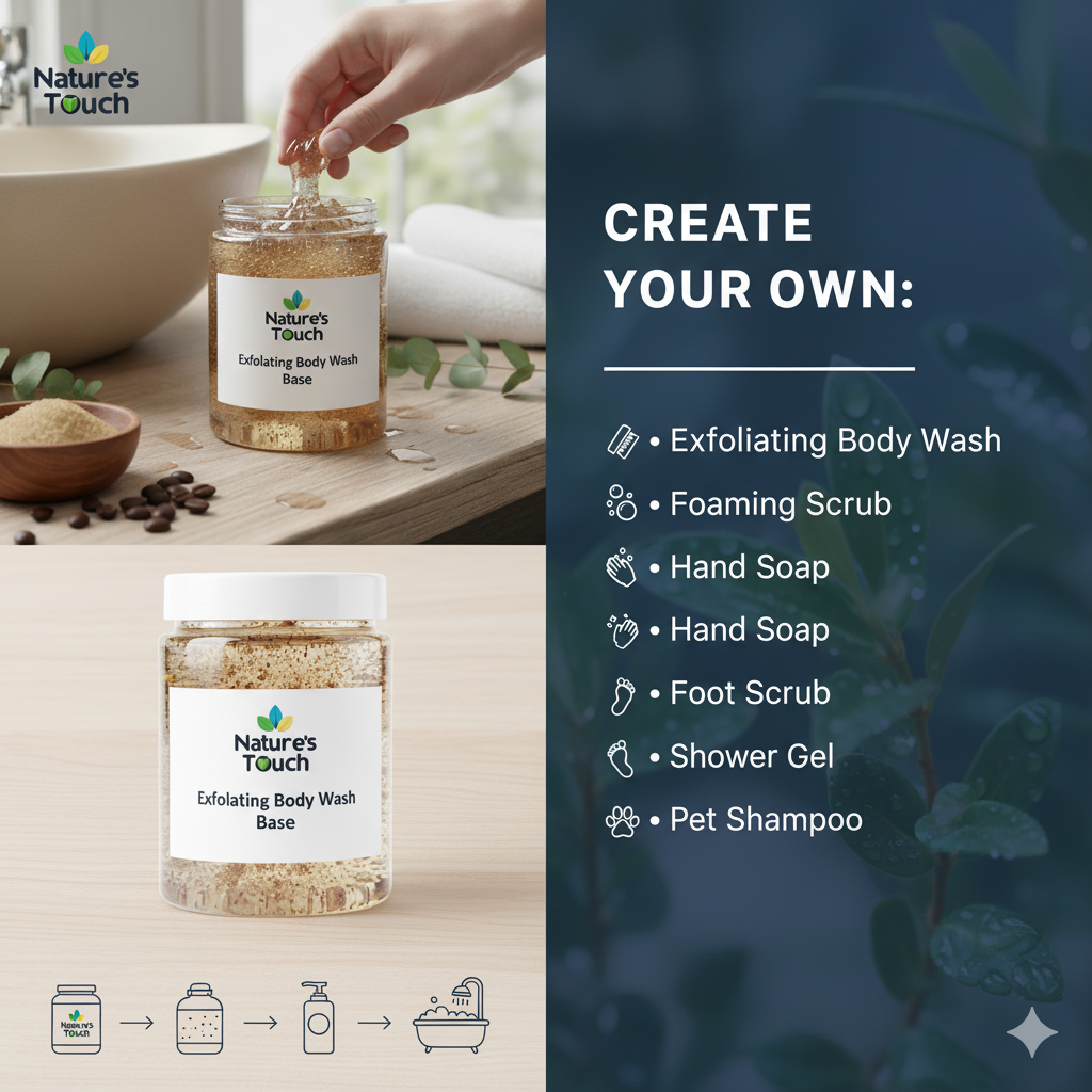 Exfoliating Body Wash Base | Ready-to-Use Scrub & Cleanser Cosmetic Raw Material