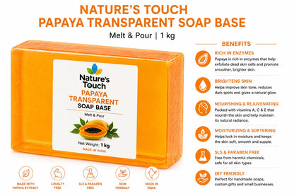 Bulk Papaya Melt and Pour Soap Base | Natural Exfoliating Cosmetic Raw Material