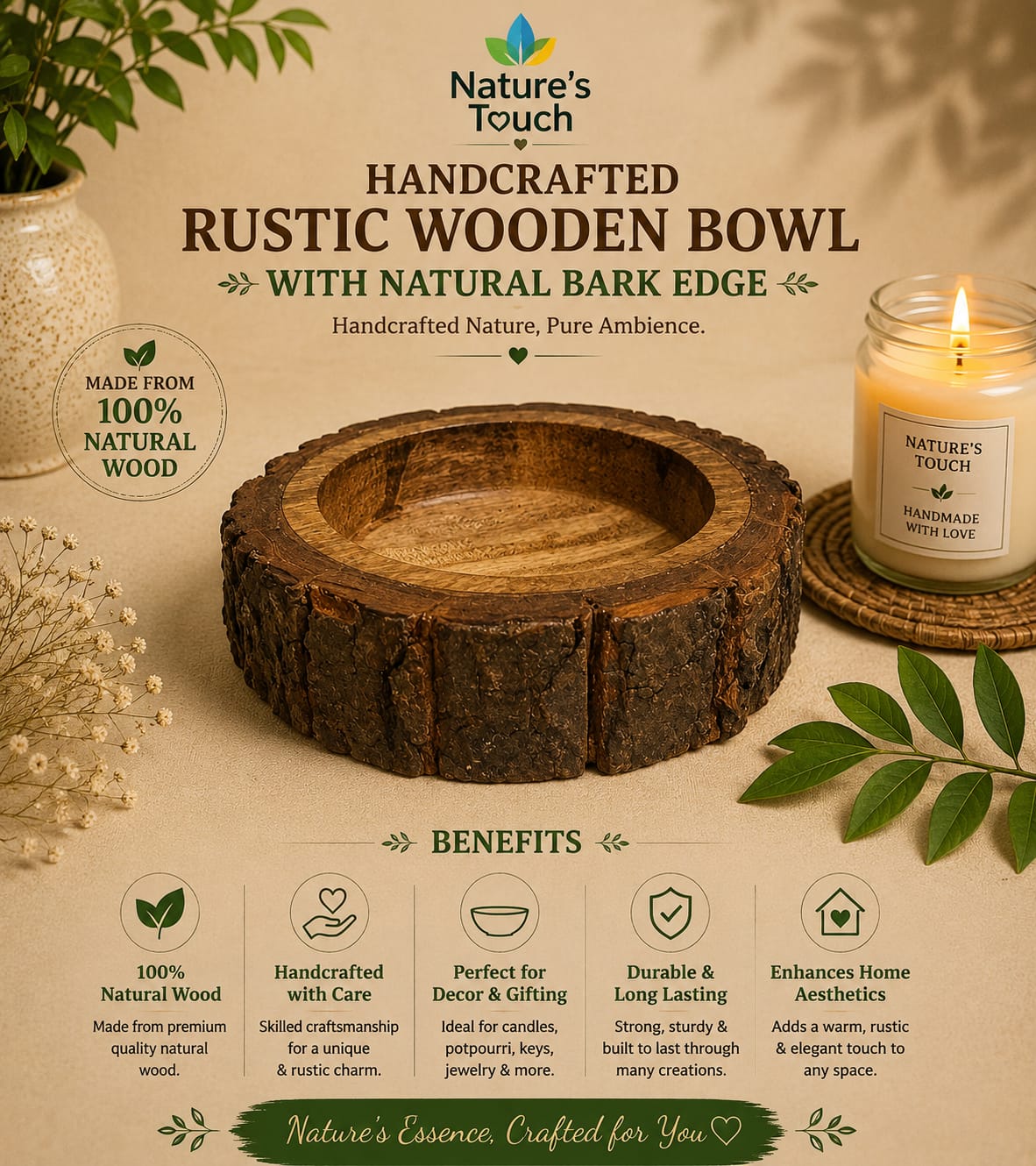 Nature's Touch Wooden Candle Moulds