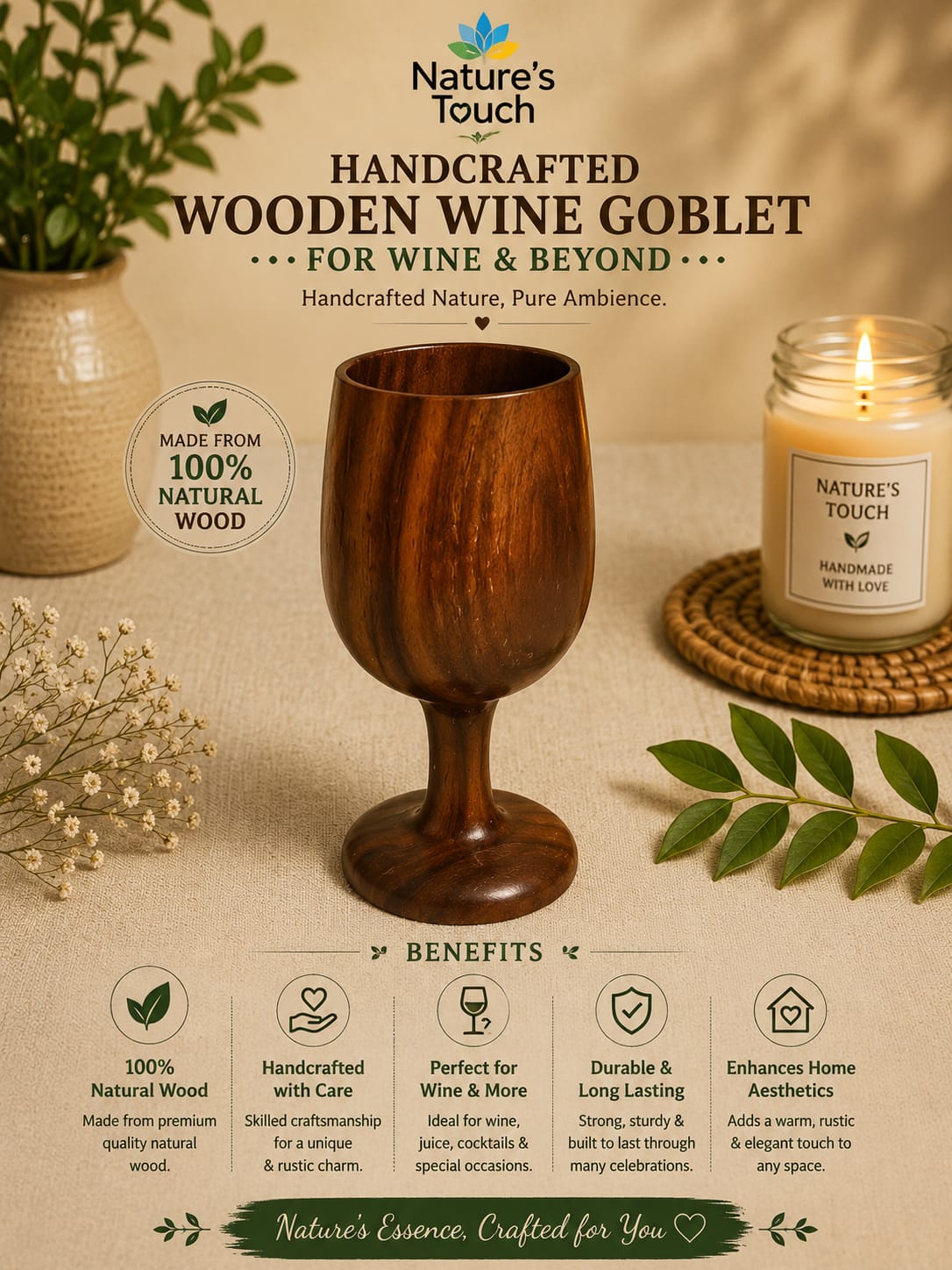 Nature's Touch Wooden Candle Moulds