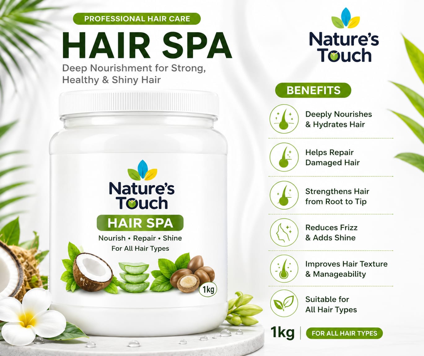 Hair Spa Cream Base | Ready-to-Use Deep Conditioning Raw Material | Nature's Touch