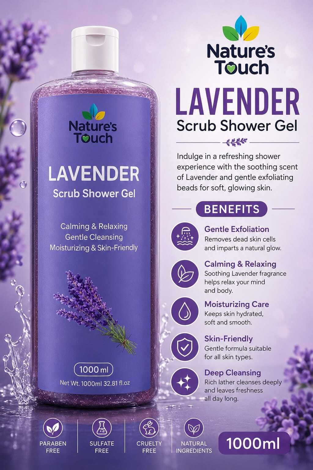 Nature's Touch Shower Gel with Scrub