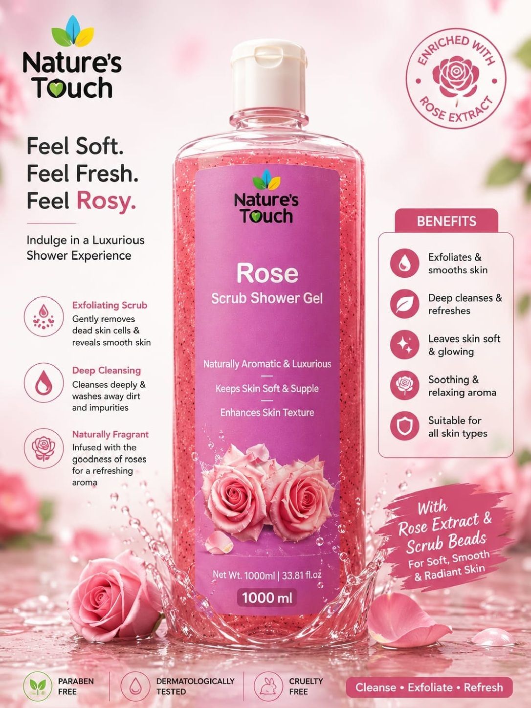 Nature's Touch Shower Gel with Scrub