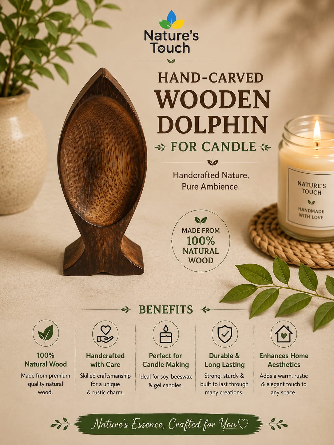 Nature's Touch Wooden Candle Moulds